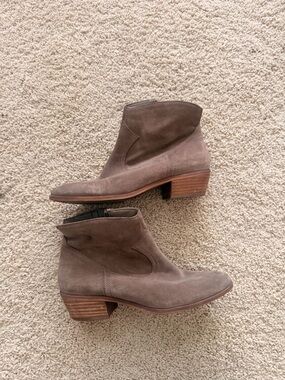 Sam Edelman Women’s Taupe Suede Ankle Booties